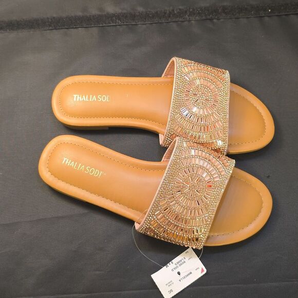 BRAND NEW THALIA SODI RHINESTONE EMBELLISHEDE WOMEN'S SLIDER G1 - Picture 9 of 16
